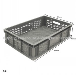 Heavy Duty Stacking Euro Box Vented 60cm 26 Litre